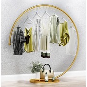 Curved Clothes Bar Rack: High Capacity & Floor-Standing