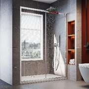 170-185cm Adjustable Wall to Wall Sliding Glass Shower Door in Chrome