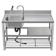 Freestanding Stainless Steel Kitchen Sink Commercial Utility Basin 120cm