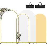 Backdrop Stand with White & Yellow Cover Set for Weddings Events
