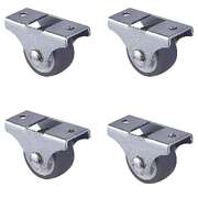Mini Fixed Caster Wheels Rubber Low Profile Set 4 | EXTG