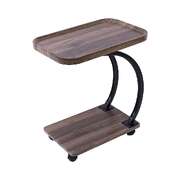 C-Shaped Side Table Wheels Sofa Couch End Table | EXTG