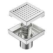 Square Shower Drain Grid Grate 15cm Chrome 304SS | EXTG