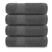 700 GSM Bath Towels 4 Pack Grey Cotton Hotel | EXTG