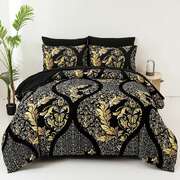 Regal Elegance Black and Gold 3 Pc Comforter & Pillow Cover Set KING