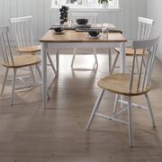 7pcs Scandinavian Dining Sets Natural Oak