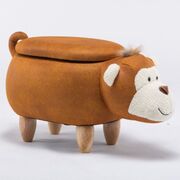 Monkey Kiddie Ottoman Storage -brown