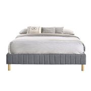 Aries Contemporary Platform Bed Base Fabric Frame with Timber Slat King Single in Light Grey