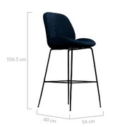 Classic Blue Velvet Barstool Set of 2