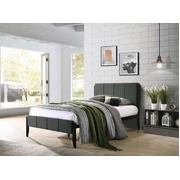 Fabric Upholstered Bed Frame in Charcoal - King Single