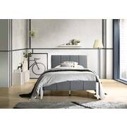 Fabric Upholstered Bed Frame in Grey - King Single