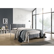 Fabric Upholstered Bed Frame in Grey - Double