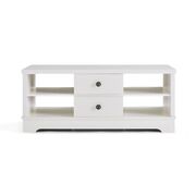 White Coastal Style Coffee Table With Drawers