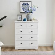 Coastal Style Chest of Drawers Tallboy-white