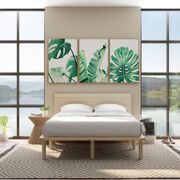 Natural Solid Wood Bed Frame Bed Base With Headboard King