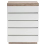White Wooden Chest of 5 Drawers Tallboy