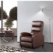 Luxury Leather Recliner Chair Armchair - Brown