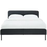 Charcoal Bed frame with Curved Head board Double 