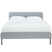 Grey Bed frame with Curved Headboard Queen 