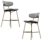 Velvet Barstool with Gold Legs Set of 2