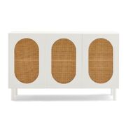 3 Door Rattan Sideboard in White