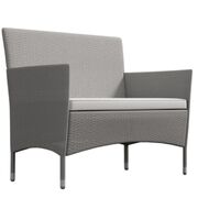 4 Seater Rattan Outdoor Lounge Sofa Set Natural Grey
