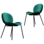 Set of 2 Barstool Emerald Velvet Dining Chair