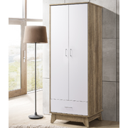 2 Door Wardrobe w/ Drawer Oak
