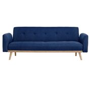 3-Seater Blue Foldable Sofa Bed