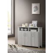 3 Door Large Shoe Cabinet With Shelf In White Oak