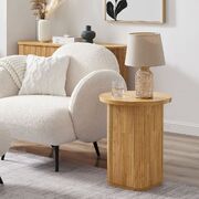 Round Column Side Table In Natural
