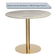 Mid-Century Design Round Dining Table-Gold