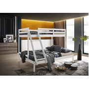 Solid Timber Triple Bunk Bed Single over Double White