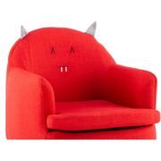 Wooden Structure Fabric Kid Sofa-Red