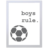 Boys Rule (297 x 420mm, White Frame)