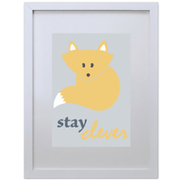 The Fox Stay Clever (Blue, 210 x 297mm, No Frame)