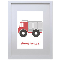 Dump Truck (Red, 210 x 297mm, White Frame)