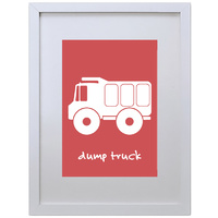 Dump Truck (Red-White, 210 x 297mm, White Frame)