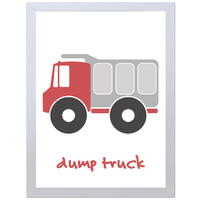 Dump Truck (Red, 297 x 420mm, White Frame)
