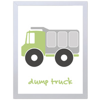 Dump Truck (Green, 297 x 420mm, White Frame)