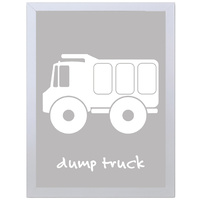 Dump Truck (Gray, 297 x 420mm, White Frame)
