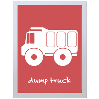 Dump Truck (Red-White, 297 x 420mm, White Frame)