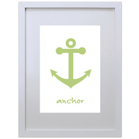 Anchor (White-Green, 210 x 297mm, White Frame)