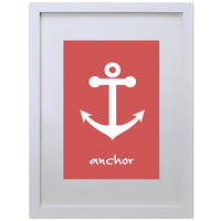 Anchor (Red-White, 210 x 297mm, White Frame)