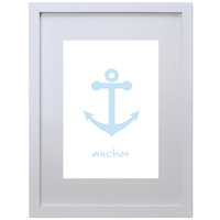 Anchor (White-Blue, 210 x 297mm, White Frame)