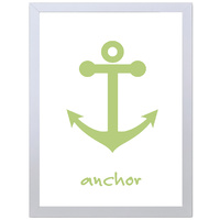 Anchor (White-Green, 297 x 420mm, White Frame)