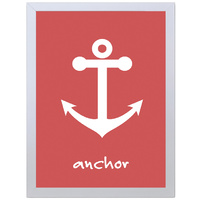 Anchor (Red-White, 297 x 420mm, White Frame)