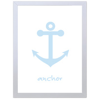 Anchor (White-Blue, 297 x 420mm, White Frame)