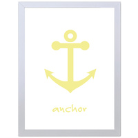 Anchor (White-Yellow, 297 x 420mm, White Frame)