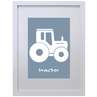 Tractor (Blue, 210 x 297mm, No Frame)